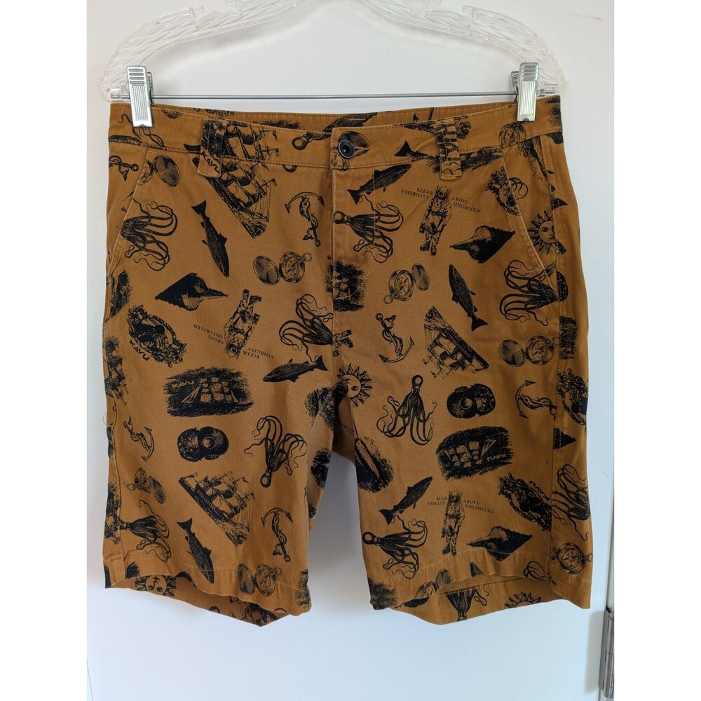 Kavu 30 Men's Shorts Brown Nautical Coastal Fishing Ocean Diving Boating Indie
